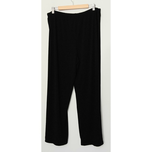 Bob Mackie Pants Women's Size 1X Wide Leg Regular Length Knit Pants Black Preown - Picture 2 of 10